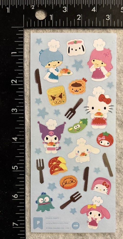 Lot Of 1 Pipsticks Sanrio Hello Kitty Snacks Party Stickers Pipstickers