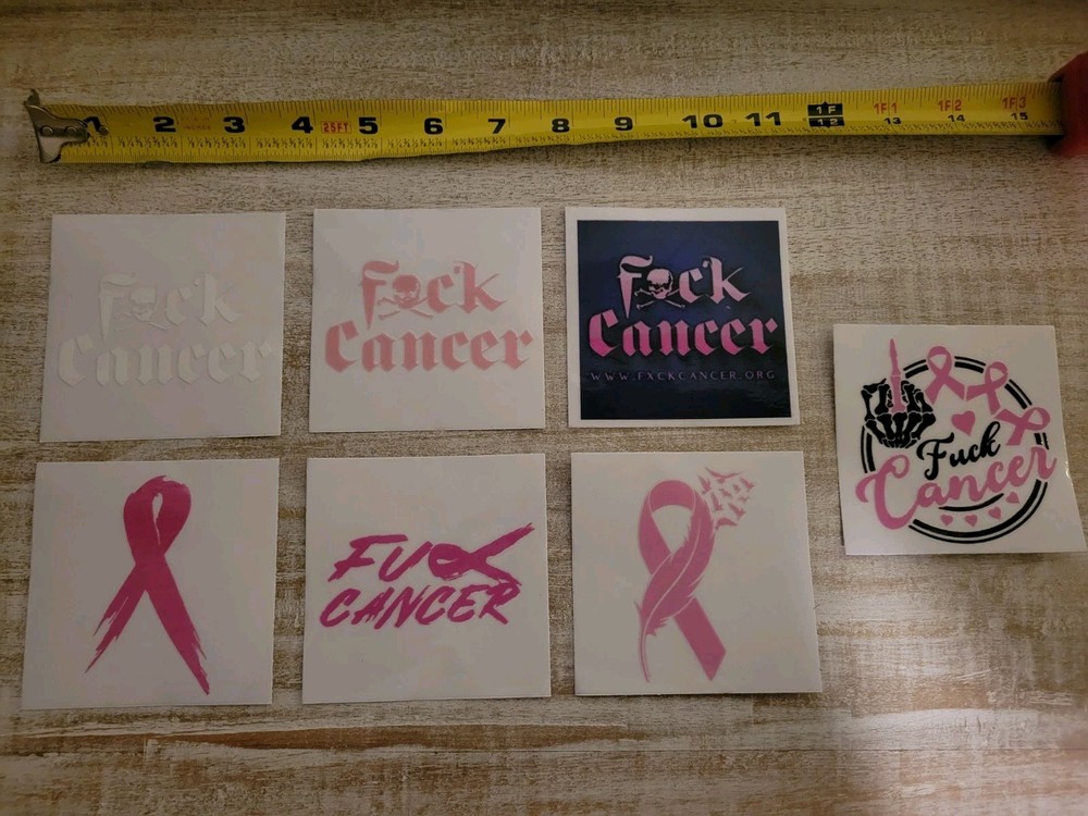 7 Piece – FUCK-BREAST CANCER » Vinyl Decals – Free Shipping