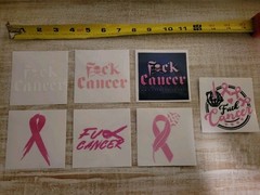 7 Piece – FUCK-BREAST CANCER » Vinyl Decals – Free Shipping
