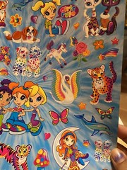 JUMBO Lisa Frank Characters Large Jumbo Sticker Sheet For 3 Ring Binder