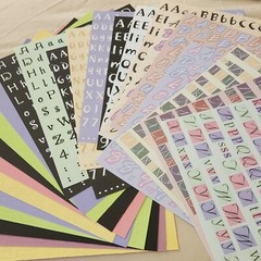 NEW Lot 27 Sheets NON-ADHESIVE Alphabet Punch Letter Numbers Multi-Color 12×12