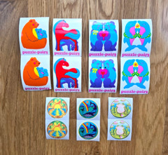 VINTAGE SNIFF Stickers 14 RARE Illuminations PUZZLE PAIRS Frogs SUNSET Dolphins