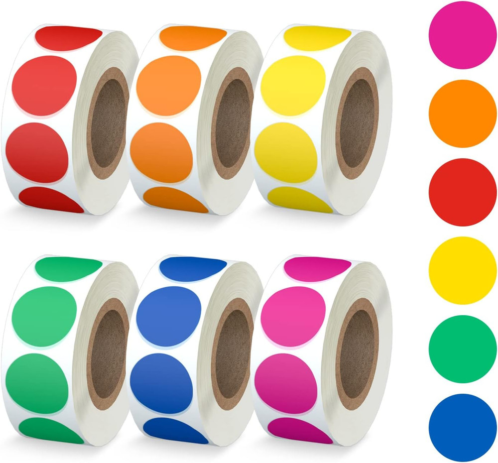 3000Pcs Round Dot Stickers Garage Sale Price Stickers Sheets for Office Student