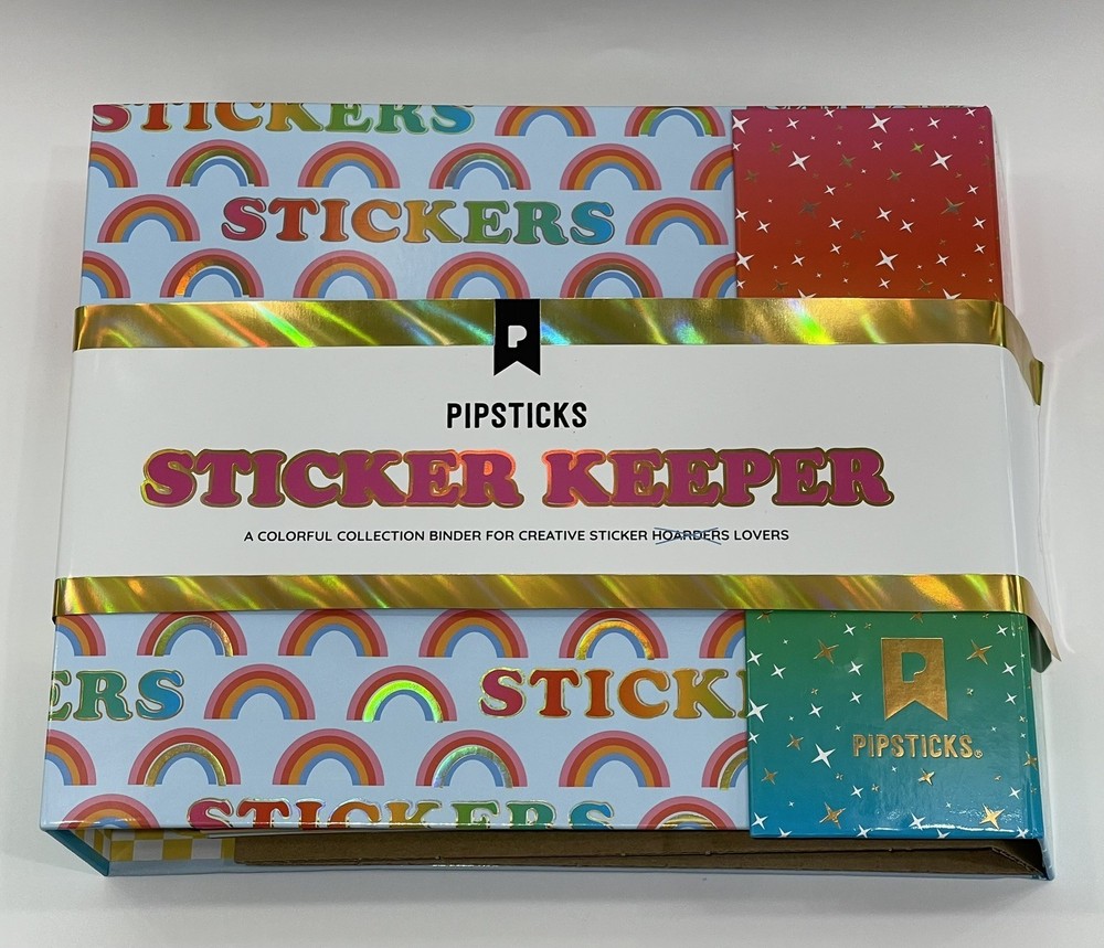 Pipsticks Rainbow Sticker Keeper Binder Magnet Close Sticker Book With Sleeves