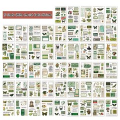 488PCS Vintage Scrapbook Stickers, 50 Sheets Precut Washi Stickers for Journali