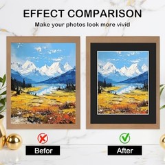 15 Pack 11×14 Picture Mats for 8×10 Photos Black Bevel Cut Mat Board Frame Kit