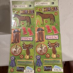 K&Company 42 Piece Sticker Medley Set HORSES Scrapbooking Stickers Brand New