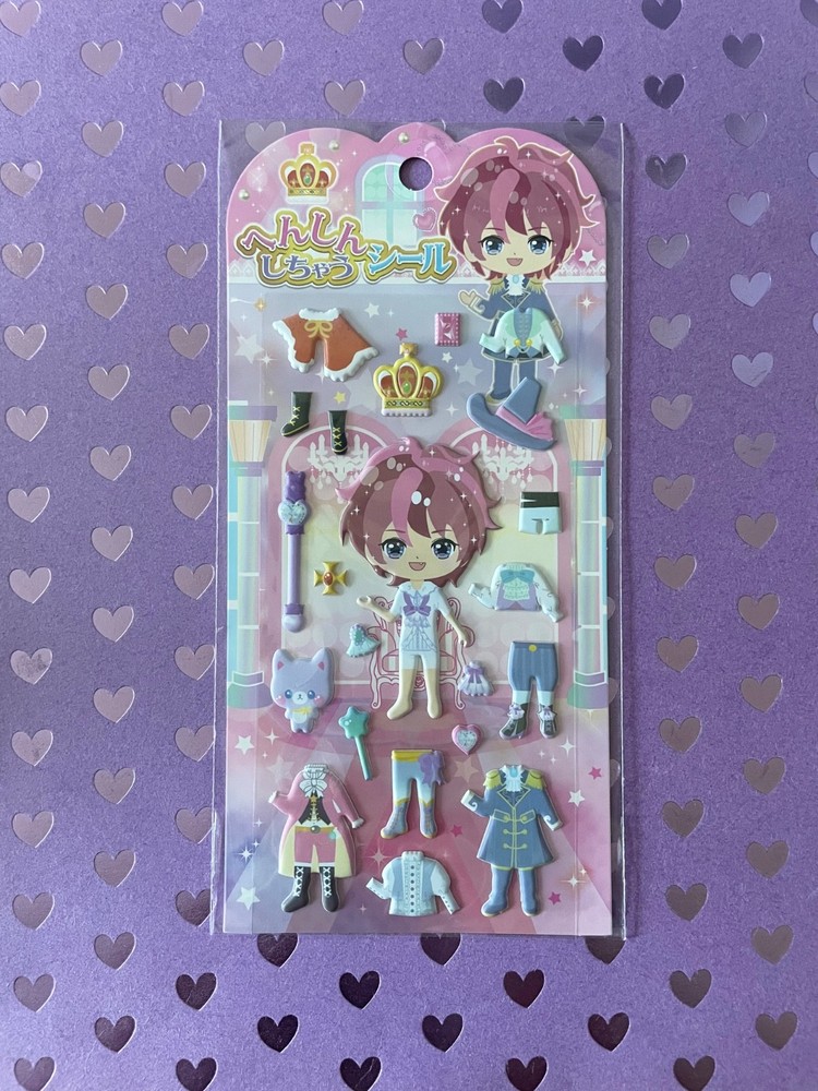 Kawaii Sticker Red Hair Boy Dress Up Puffy Stickers