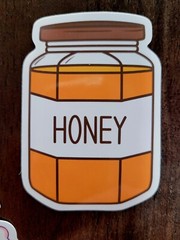 STICKERS x 5 Honey Bee Apiculture Beehive Cartoon Large Sticker BEE2