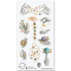 Planetary Hands – Sticker Sheet – Celestial – Planets – New in Packaging