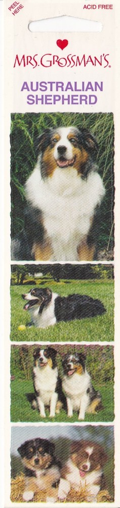 Mrs. Grossman’s Top Dog Stickers – Australian Shepherd – 4 Stickers – 1 Strip