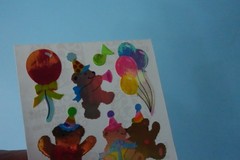 Vintage Sandylion Mother of Pearl Birthday Party Bears Sticker Mod