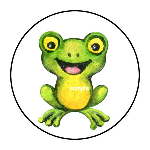 30 CUTE WATERCOLOR FROG ENVELOPE SEALS LABELS STICKERS 1.5″ ROUND
