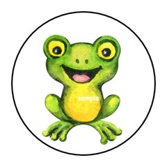 30 CUTE WATERCOLOR FROG ENVELOPE SEALS LABELS STICKERS 1.5″ ROUND