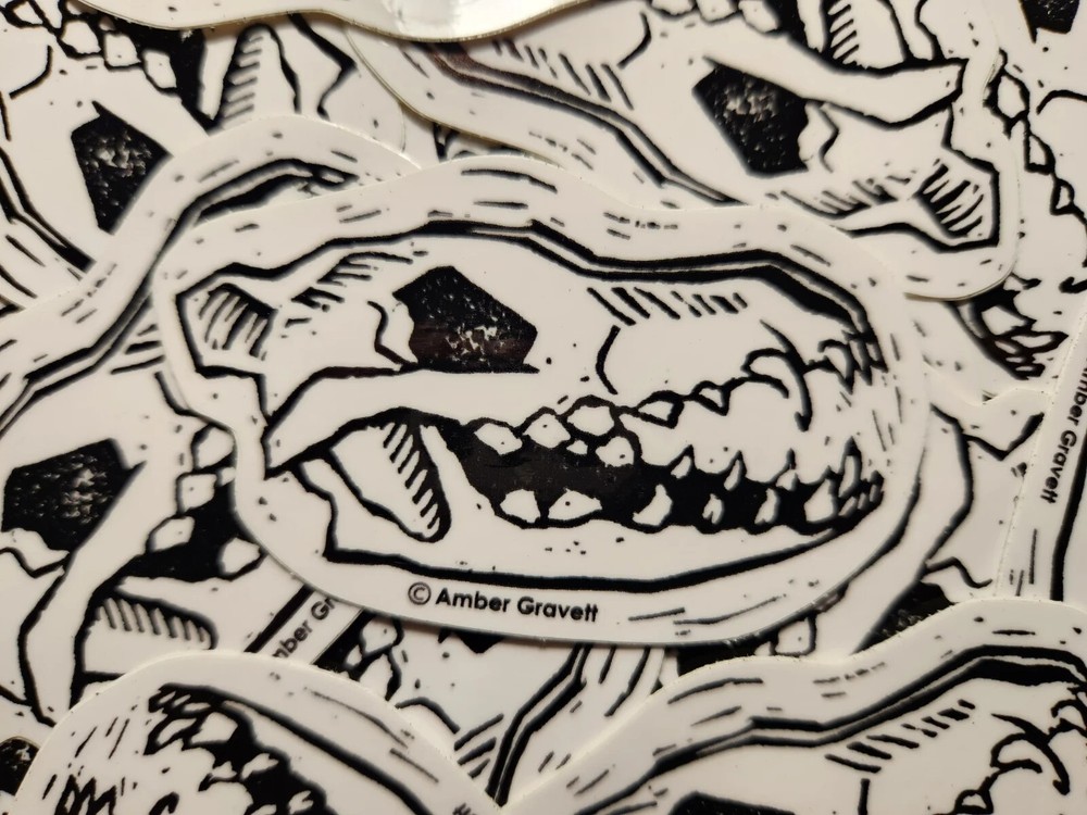 Wolf Skull- Original Art Sticker