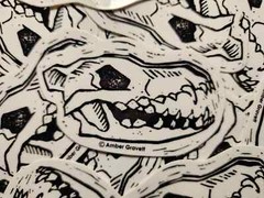 Wolf Skull- Original Art Sticker