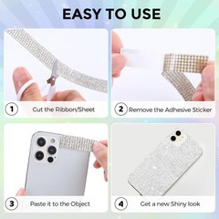 Self Adhesive Rhinestone Strips for Crafting -3 Yard Self Adhesive Rhinestone…