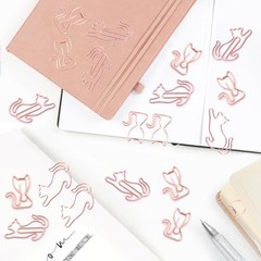 80 Pcs Rose Gold Cat Creative Metal Paper Clips – Fun Office Rose Gold Catg