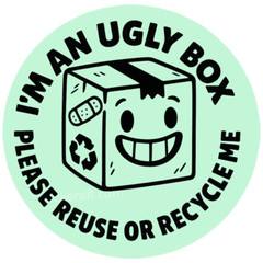 Ugly Box Reuse or Recycle Stickers | Eco-Friendly Shipping Packaging Label