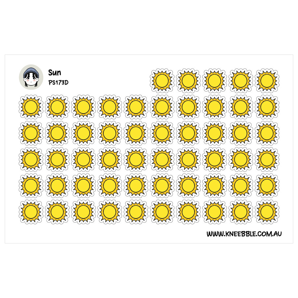 Sun Weather Stickers – Bright Planner Stickers for Weather Tracking & Organizati
