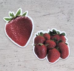 Food Fruit Strawberries Dessert Stickers Strawberry Fruit Scrapbooking Lot 2 Pcs