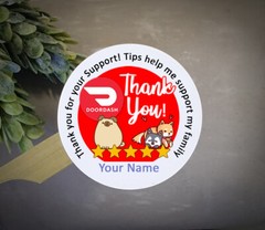 2 inch Personalized custom Doordash stickers delivery driver bag sticker for f