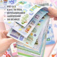 40 Sheets Kawaii Sticker Book – Junk Journal Supplies & Scrapbooking 2-in-1