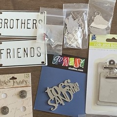 Scrapbooking Craft Embelishment Lot Metal Frames Charms Clips Button Wire Decor