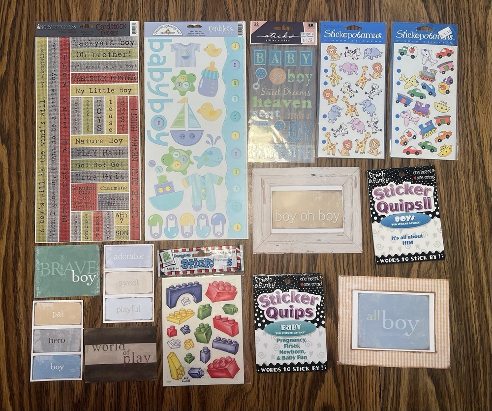 Boy Scrapbooking Lot Embellishments Stickers Baby Kid