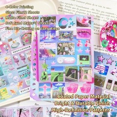 30 Sheets Japanese Decals Sticker Book | Glossy & Matte Finishes for Journals, S