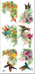 Violette Stickers Hummingbirds Tropical Flowers Crafts Planner Supply Scrapbook