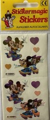 OPAL SKATING MICKEY & MINNIE Stickers(10pc)Disney•Cartoon Character•Card Making•