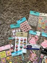 Lot of 34 Girl Themed Embellishments – Paper Craft, Scrapbooking, Journaling