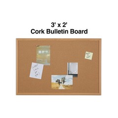 Staples Cork Bulletin Board, 3 x 2 Feet, Oak Frame, Vertical or Horizontal Mo…