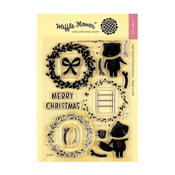 Waffle Flower Acrylic Stamp MERRY WREATH