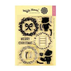 Waffle Flower Acrylic Stamp MERRY WREATH