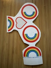 Lot Vintage 1981 Current Bright & Bold Seals Stickers Rainbow Star Heart Circle