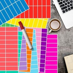 Colored Label Sticker in 12 Colors,3 x 1 Inch Rectangle Color- Coding 480