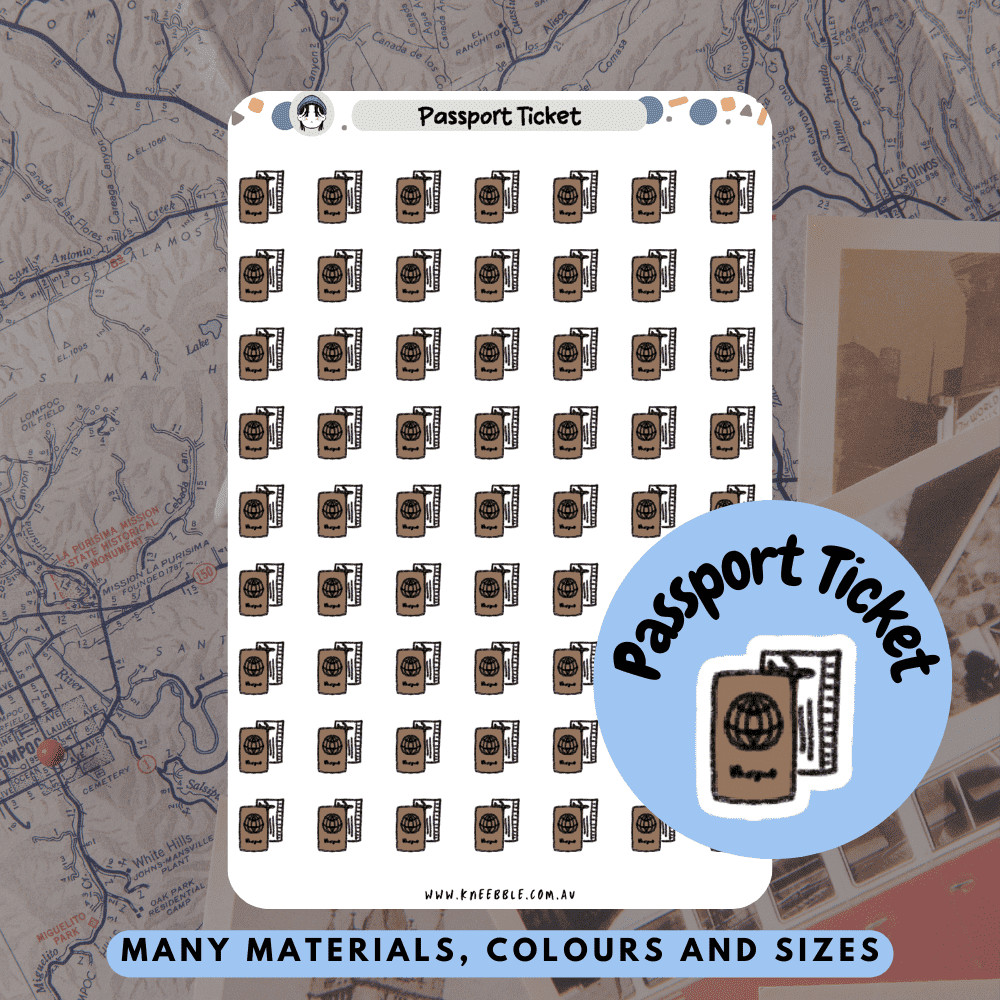 Passport Ticket Planner Stickers
