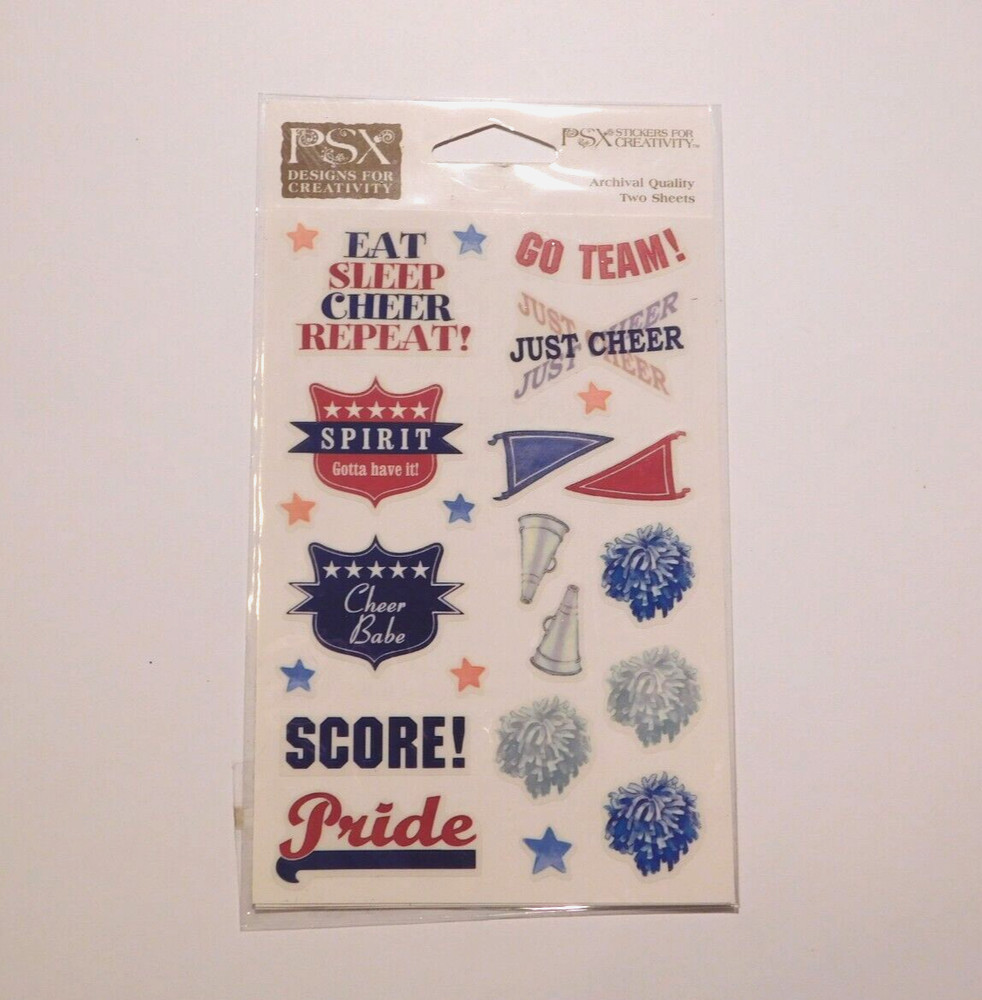 PSX Designs Lot of 2 Sheets Brand New Package ~Team Spirit~ Cheer Stickers