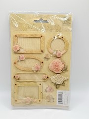 K&Co Isabella Frames & Tags Stickers Scrapbook Adhesions Floral