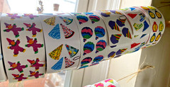 Update: Great 7 Vintage Stickers Off The Roll: Pearly, Fuzzy, Prismatic U Choose