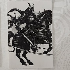 11 pcs Samurai Warriors on 4×6 Thermal Stickers- Classic White and Black