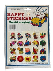 Vintage Puffy Stickers by Dynamic Stationery 20 Total Food Animal People Rainbow