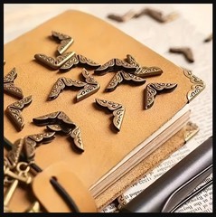 50pcs Electroplated Decorative Metal Book Corner Protectors 5-Colors Iron Plate