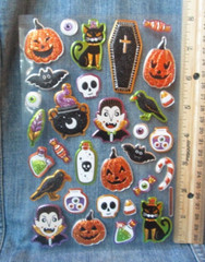EMBOSSED FOIL HALLOWEEN IMAGES STICKERS 1 Sheet Scrapbooking Vampire MX25