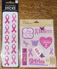 Lot Of 2 Little Occasion, Me & My Big Ideas BREAST CANCER PINK RIBBONS Awareness