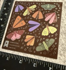 Lot Of 1 Pipsticks Sticker Filigree Moth Moths Butterfly Insect Pipstickers