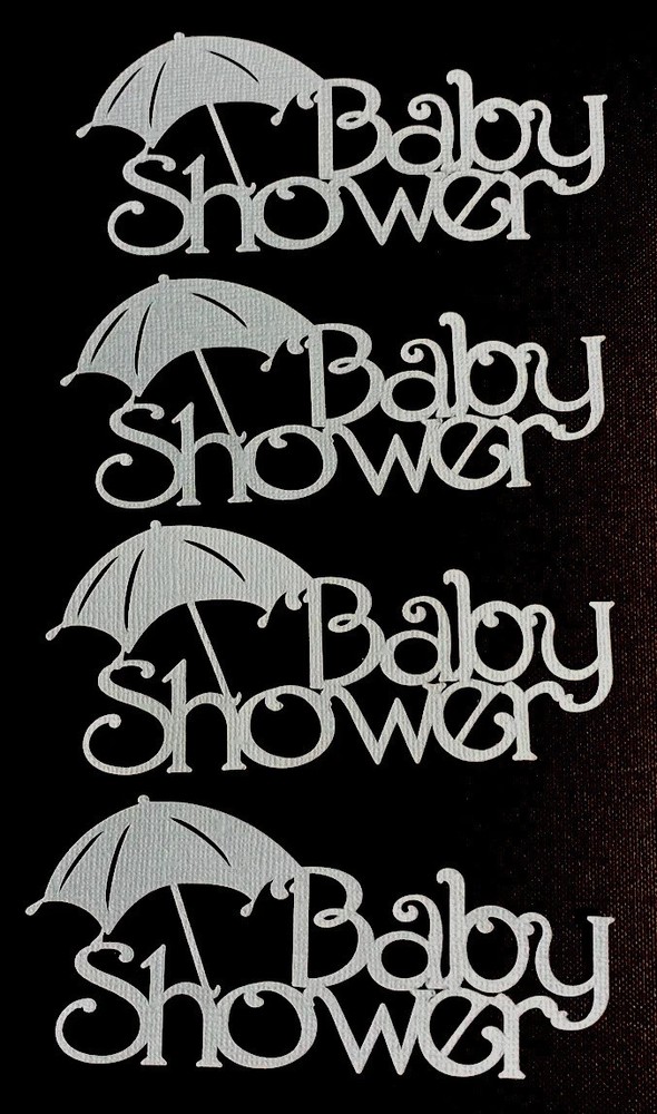 Baby Shower Title Paper Die Cut 4 Pc. Baby Embellishment Card Scrapbooking Blue