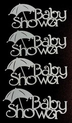 Baby Shower Title Paper Die Cut 4 Pc. Baby Embellishment Card Scrapbooking Blue